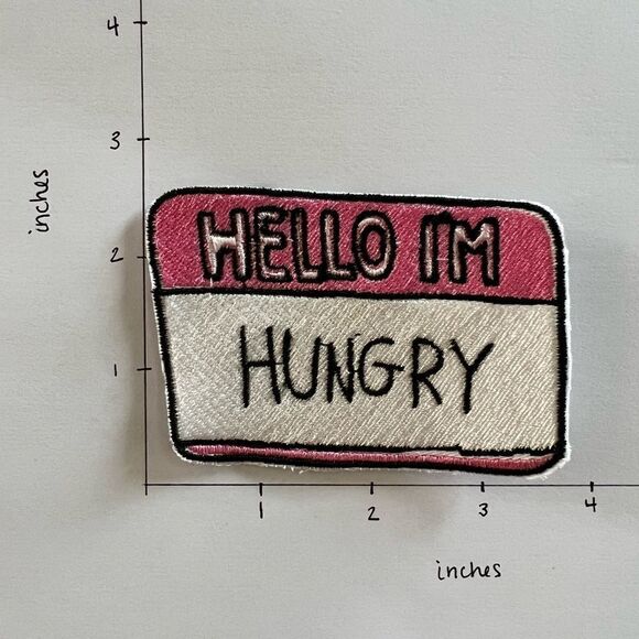Hello I’m Hungry Embroidered Name Patch - Picture 2 of 3